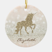 Elegant Gold Glitter Unicorn Bokeh Keramisch Ornament (Voorkant)