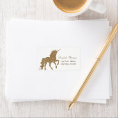 Elegant Gold Glitter Unicorn Etiket (Insitu)