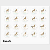 Elegant Gold Glitter Unicorn, sterren Ronde Sticker (Vel)