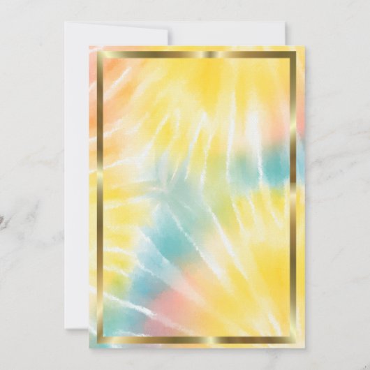 Elegant Gold Glitter Unicorn Tie Dye Baby shower Kaart (Achterkant)