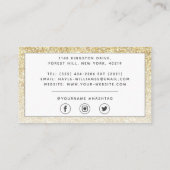 Elegant Gold Glitter Visitekaartje (Achterkant)