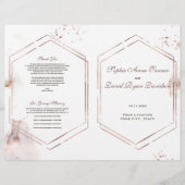 Elegant Gold Glitter Washes Lijst Wedding Program Flyer (Voorkant)
