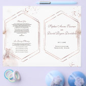 Elegant Gold Glitter Washes Lijst Wedding Program Flyer (Enkel)
