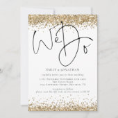Elegant Gold Glitter We doen QR Weddenschap Kaart (Voorkant)