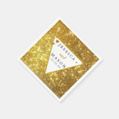 Elegant Gold Glitter Wedding Cocktail Napkins Servet (Hoek)