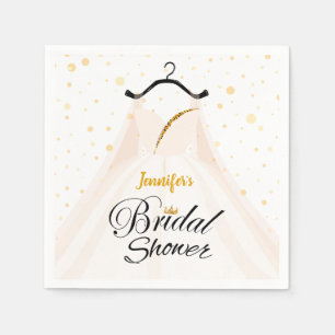 Elegant Gold Glitter Wedding Dress Vrijgezellenfee Servet