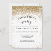 Elegant Gold Glitter Wedding Engagement Kaart (Voorkant)
