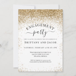 Elegant Gold Glitter Wedding Engagement Kaart