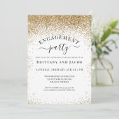 Elegant Gold Glitter Wedding Engagement Kaart (Staand voorkant)