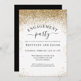 Elegant Gold Glitter Wedding Engagement Kaart
