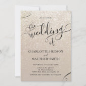 Elegant Gold Glitter Wedding Invitation Kaart (Voorkant)