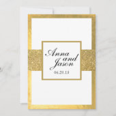 Elegant Gold Glitter Wedding Invitation Kaart (Voorkant)