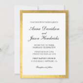 Elegant Gold Glitter Wedding Invitation Kaart (Achterkant)