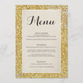 Elegant Gold Glitter Wedding Menu Card (Voorkant)