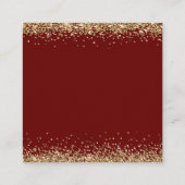 Elegant Gold Glitter Wedding Reception Burgundy Informatiekaartje (Achterkant)