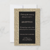 Elegant Gold Glitter Wedding Reception Kaart (Voorkant)
