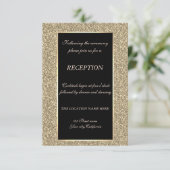 Elegant Gold Glitter Wedding Reception Kaart (Staand voorkant)