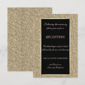 Elegant Gold Glitter Wedding Reception Kaart (Voorkant / Achterkant)