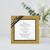 Elegant Gold Glitter Wedding Rehearsal Dinner Kaart (Staand voorkant)