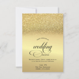 Elegant Gold Glitter Wedding Rehearsal Dinner Kaart