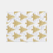 Elegant Gold Glitter & White marble kerstboom Fleece Deken (Voorkant (Horizontaal))