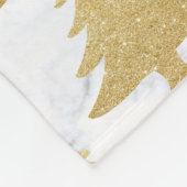 Elegant Gold Glitter & White marble kerstboom Fleece Deken (Hoek)