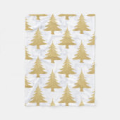 Elegant Gold Glitter & White marble kerstboom Fleece Deken (Voorkant)