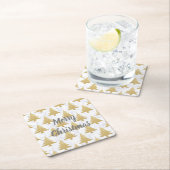 Elegant Gold Glitter & White marble kerstboom Kartonnen Onderzetters (Insitu)