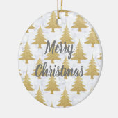 Elegant Gold Glitter & White marble kerstboom Keramisch Ornament (Links)