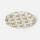 Elegant Gold Glitter & White marble kerstboom Papieren Bordje (Gekanteld)