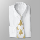 Elegant Gold Glitter & White marble kerstboom Stropdas (Gebonden)