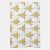 Elegant Gold Glitter & White marble kerstboom Theedoek (Verticaal)