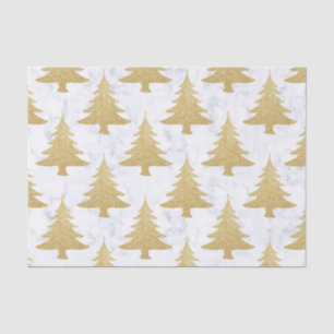 Elegant Gold Glitter & White marble kerstboom Tissuepapier