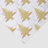 Elegant Gold Glitter & White marble kerstboom Tissuepapier (Detail)