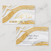 Elegant, Gold Glitter White Marble Loyalty Kaart (Voorkant / Achterkant)