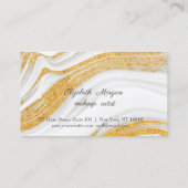 Elegant, Gold Glitter White Marble Loyalty Kaart (Achterkant)