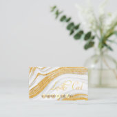 Elegant, Gold Glitter White Marble Loyalty Kaart (Staand voorkant)