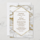 Elegant Gold Glitter White Marble Wedding Kaart (Voorkant)