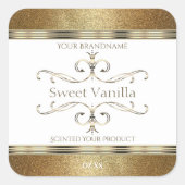 Elegant  Gold Glitter White Product Labels (Voorkant)