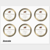 Elegant Gold Glitter White Product Labels Ladybug (Vel)