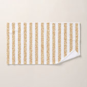 Elegant Gold Glitter White Stripe Chic Glamour Bad Handdoek (Handdoek)