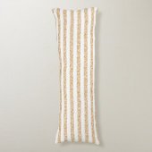 Elegant Gold Glitter White Stripe Chic Patroon Lichaamskussen (Voorkant Verticaal)