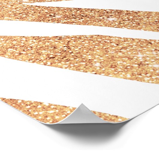 Elegant Gold Glitter Zebra White Animal Print (Hoek)