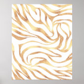 Elegant Gold Glitter Zebra White Animal Print (Voorkant)