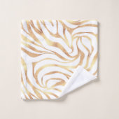 Elegant Gold Glitter Zebra White Animal Print Bad Handdoek (Wasdoekje)