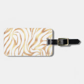 Elegant Gold Glitter Zebra White Animal Print Bagagelabel (Voorkant horizontaal)