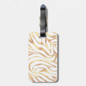 Elegant Gold Glitter Zebra White Animal Print Bagagelabel (Achterkant verticaal)