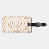 Elegant Gold Glitter Zebra White Animal Print Bagagelabel (Achterkant horizontaal)