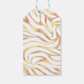 Elegant Gold Glitter Zebra White Animal Print Cadeaulabel (Achterkant)