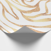 Elegant Gold Glitter Zebra White Animal Print Cadeaupapier (Hoek)